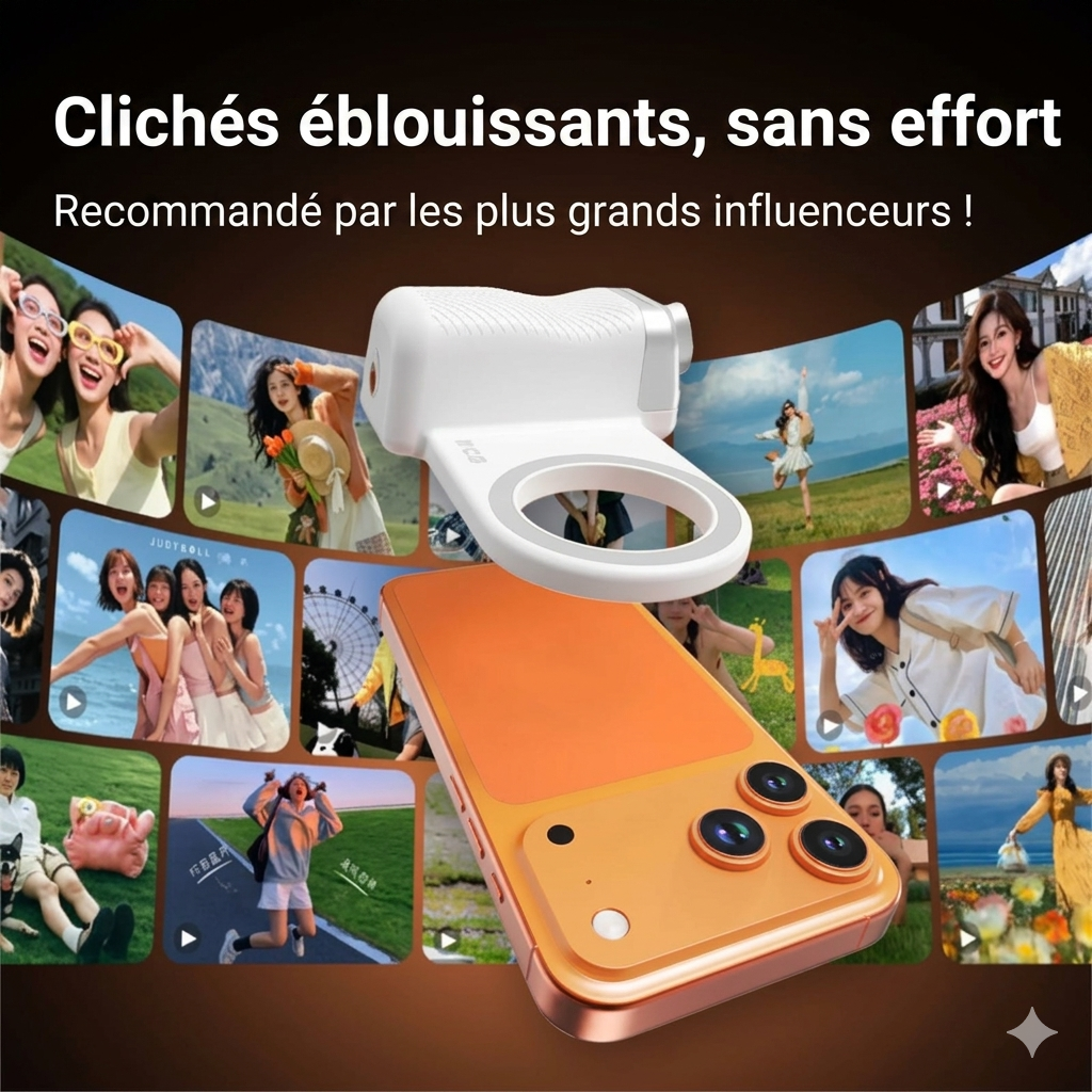 Poignée de vlogging pour smartphone