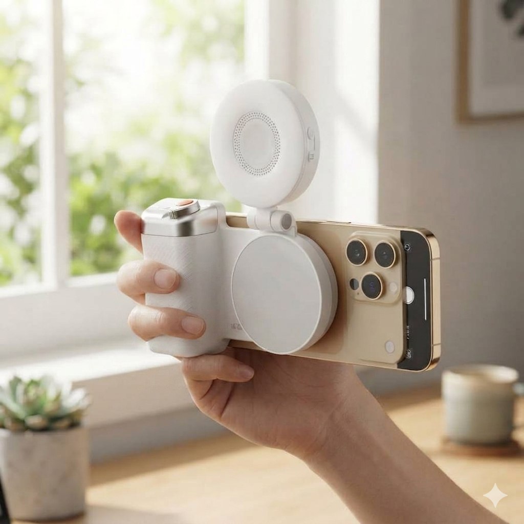 Poignée de vlogging pour smartphone